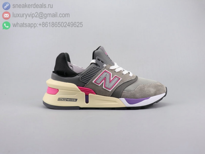 NEW BALANCE MS997 GREY PINK LEATHER UNISEX RUNNING SHOES